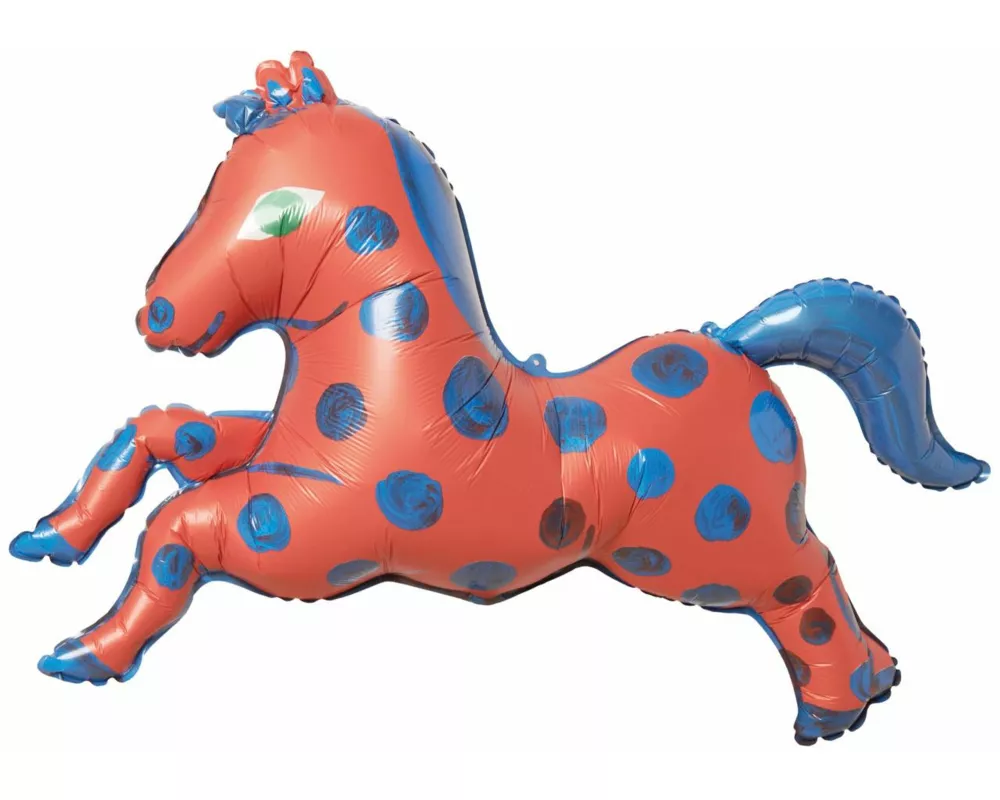 Folienballon Pferdchen, Rot/Blau, 1 Stk, 88 x 70 cm
