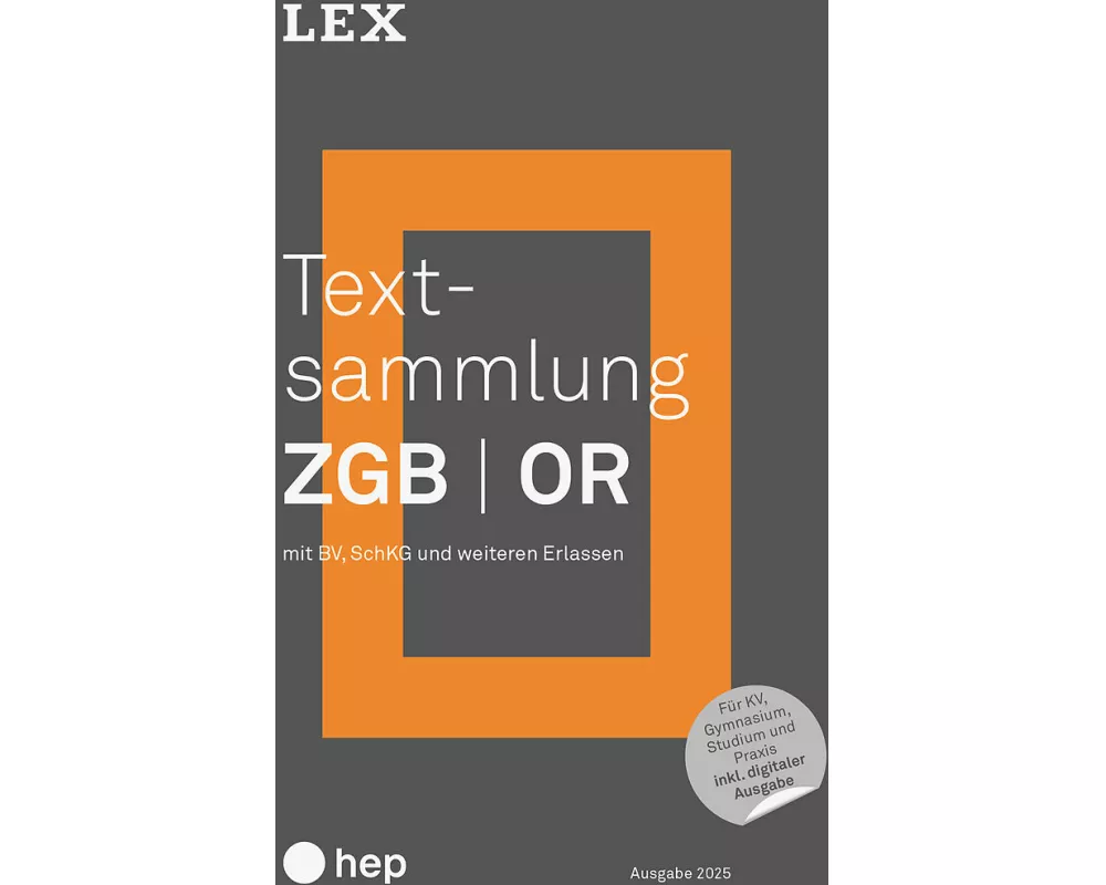 Textsammlung ZGB OR (Print inkl. digitaler Ausgabe)