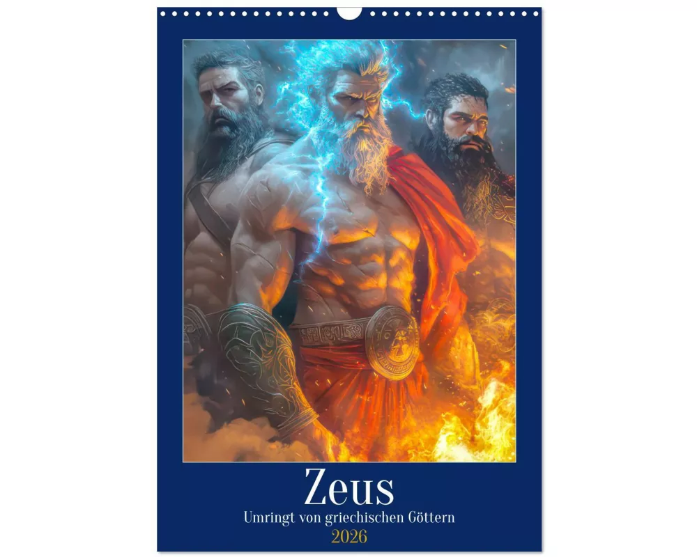 Zeus - Umringt von griechischen Göttern (Wandkalender 2026 DIN A3 hoch), CALVENDO Monatskalender
