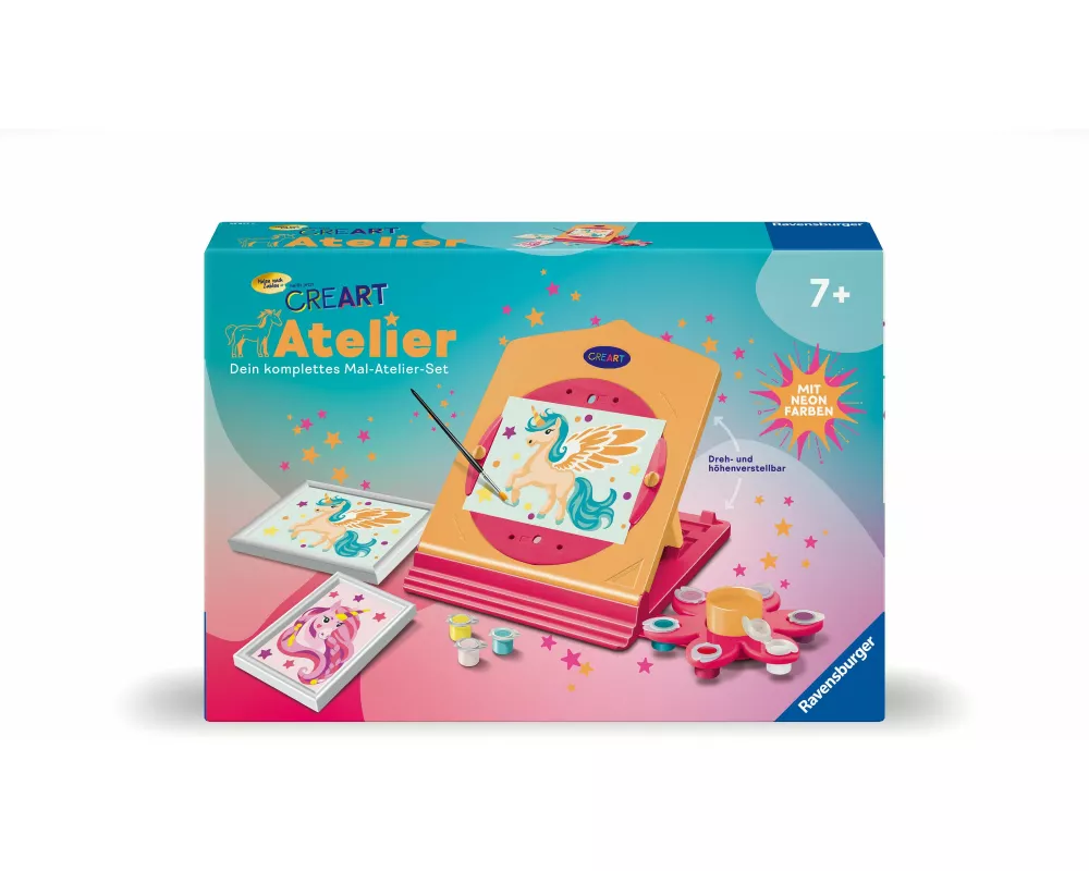 CreArt, Malen nach Zahlen Kinder - Neon Atelier Einhorn