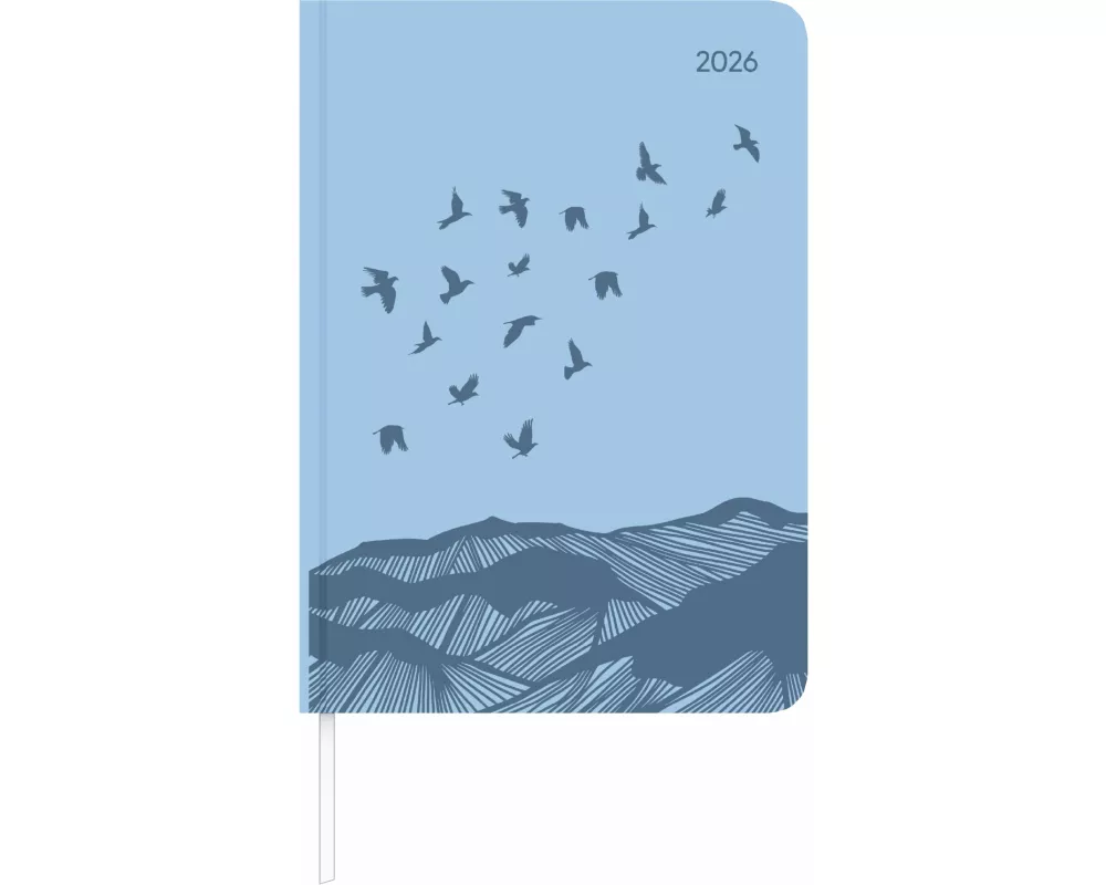 Alpha Edition - Lady Journal Grande Deluxe Sky 2026 – Taschenkalender A5 (15×21 cm) mit 128 Seiten & Tucson-Einband mit Motivprägung, Weekly-Planer mi