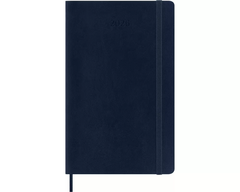 Moleskine 12 Monate Tageskalender 2026, Large/A5, 1 Tag = 1 Seite, Weicher Einband, Saphir
