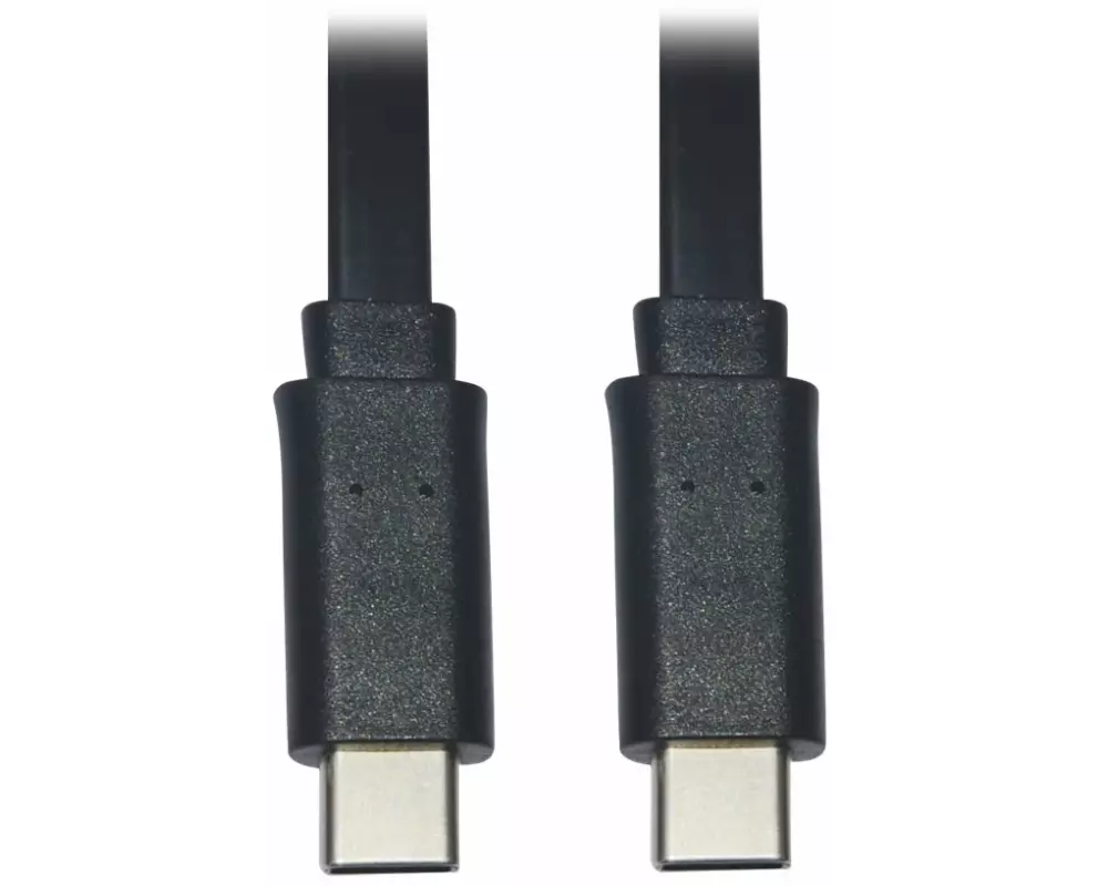 EATON TRIPPLITE USB-C Flat Cable, M/M, USB 2.0, Thunderbolt 3, Black, 6ft. 1.83m