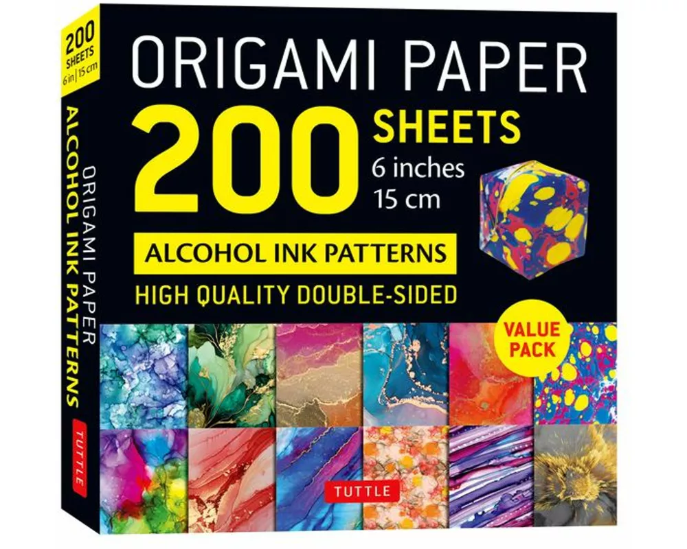Origami Paper 200 sheets Alcohol Ink Patterns 6" (15 cm)