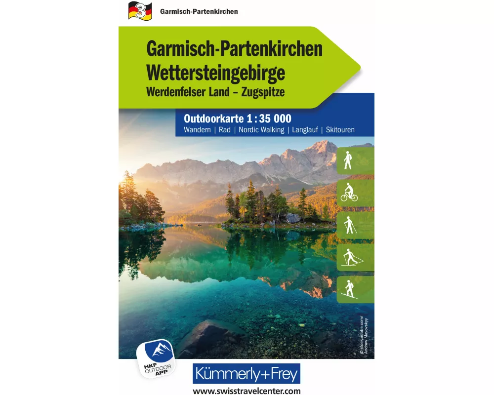 Kümmerly+Frey Outdoorkarte Deutschland 3 Garmisch-Partenkirchen, Wettersteingebirge 1:35.000