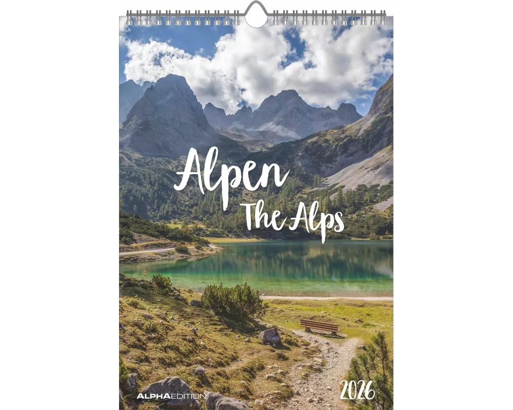Alpha Edition - Alpen Kalender 2026 – Wandkalender 24×34 cm mit 12 hochwertigen Alpenfotografien, 4-sprachigem Kalendarium & Zusatzinfos, FSC-zertifiz
