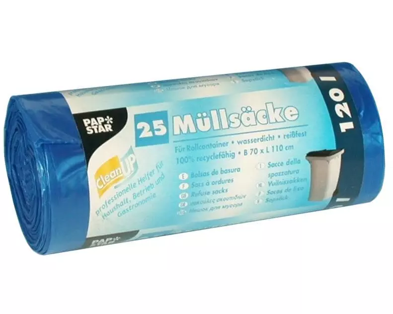 Weita Kehrichtsack Papstar 120 l, 25 Stück, Dunkelblau
