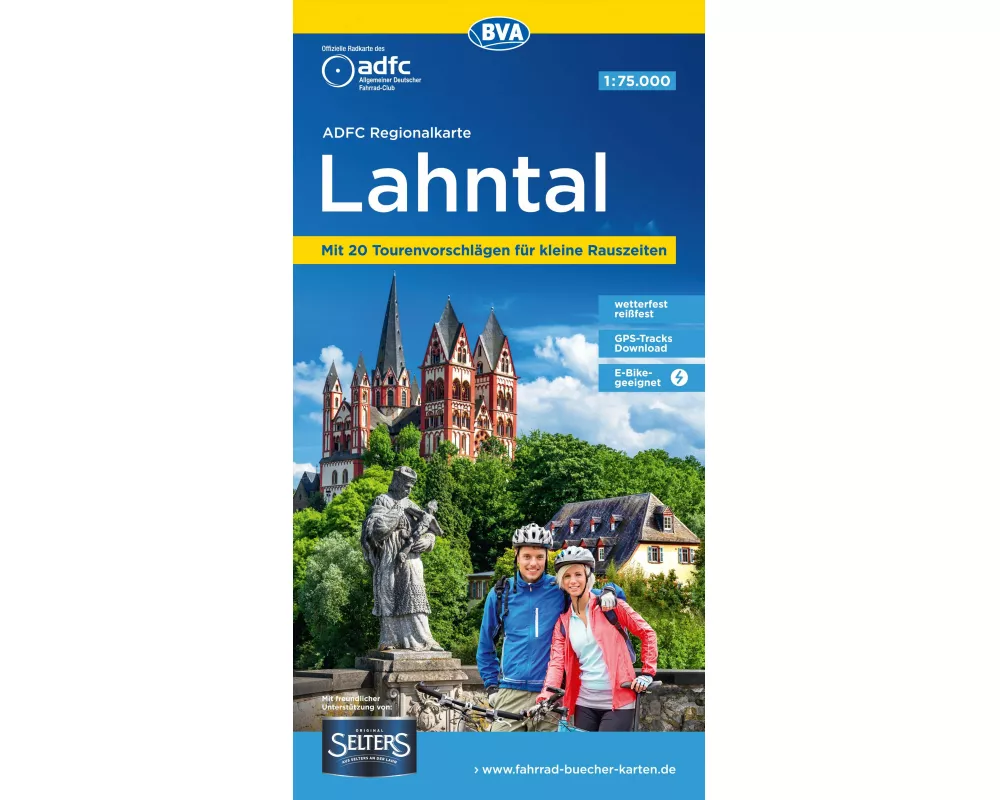 BVA ADFC Regionalkarte Lahntal, mit Knotenpunkten 1:75.000