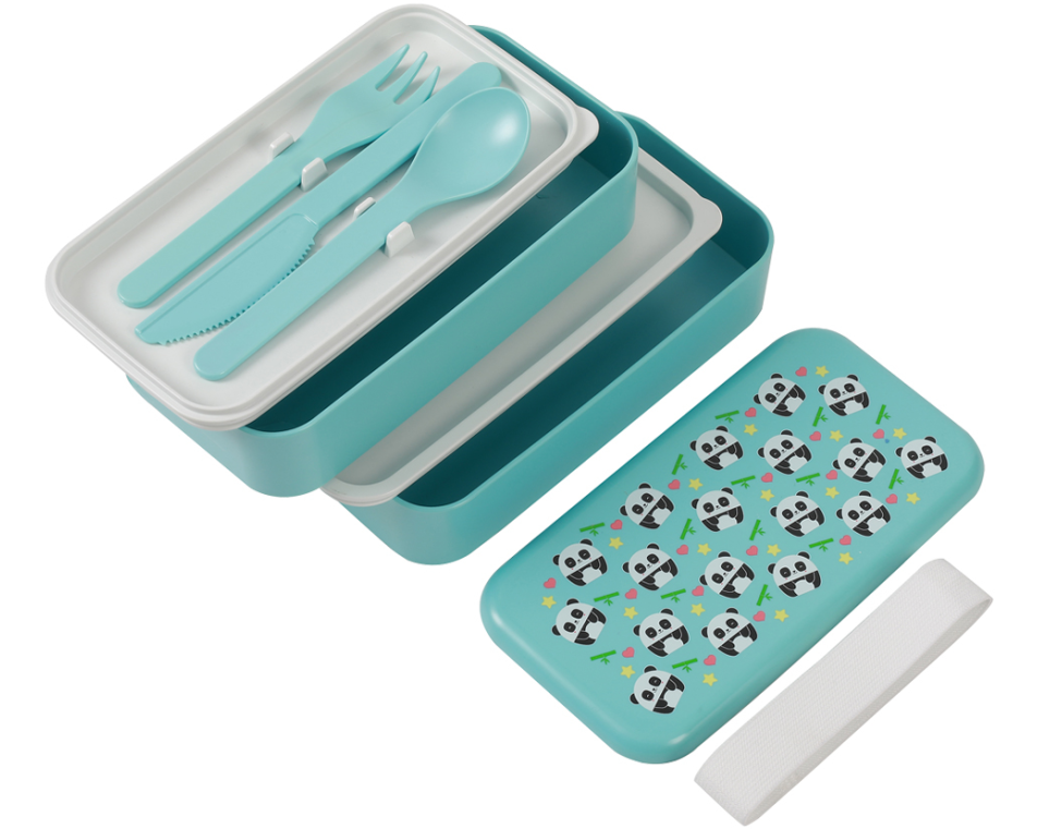 I-DRINK Lunchbox Pandastic ID7006 mit Trennwand und Besteck