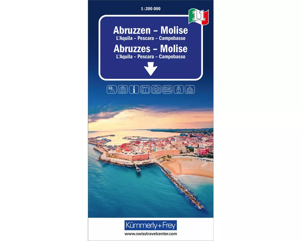 Kümmerly+Frey Regional-Strassenkarte 11 Abruzzen, Molise 1:200.000