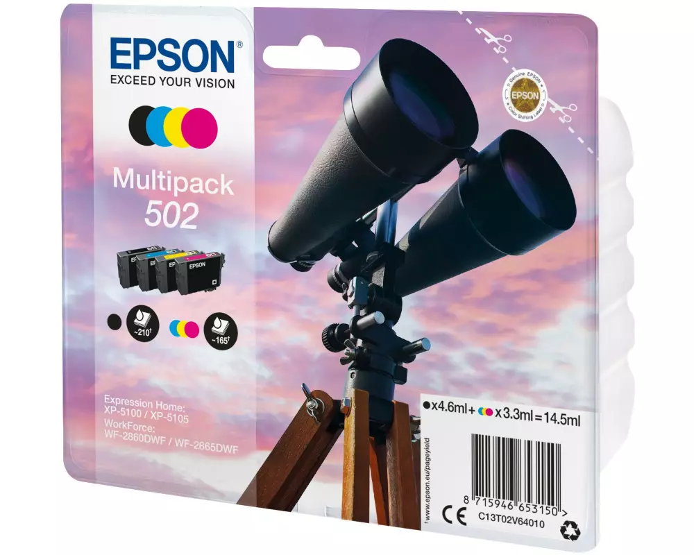 Epson Tintenset C13T02V64010 Magenta/Yellow/Black/Cyan