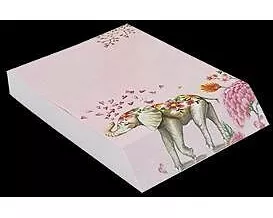 Notizblock - Notizzettel. Schrägschnittblock -Elefant / blanko