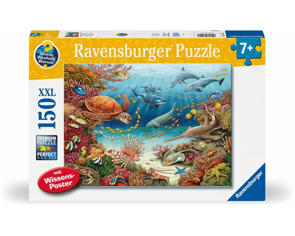 Kinderpuzzle 150 XXL Teile - Wieso? Weshalb? Warum? Meerestiere am Korallenriff
