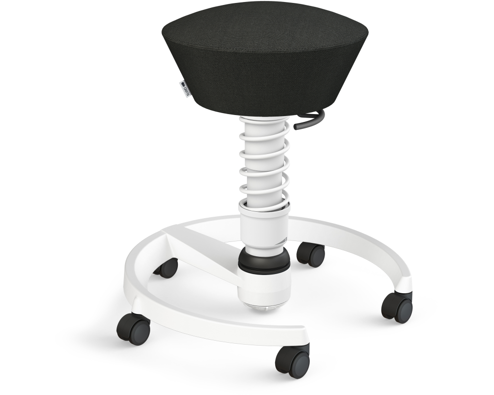AERIS Sitzhocker Swopper 102HBSTWHWHC weiss/schwarz, mit Rollen