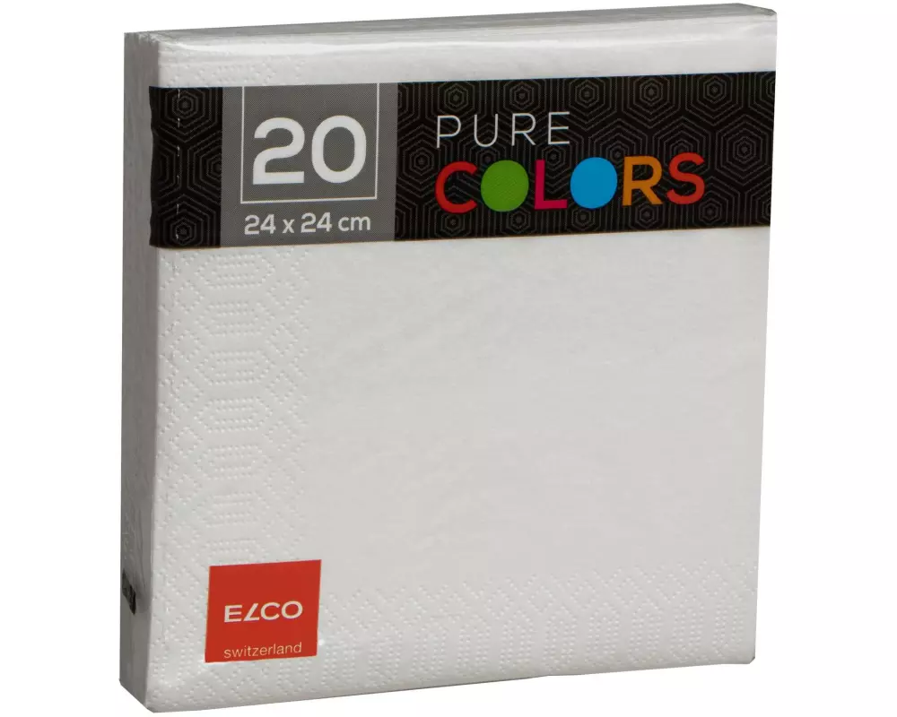 ELCO Papierservietten 24 cm x 24 cm, Weiss
