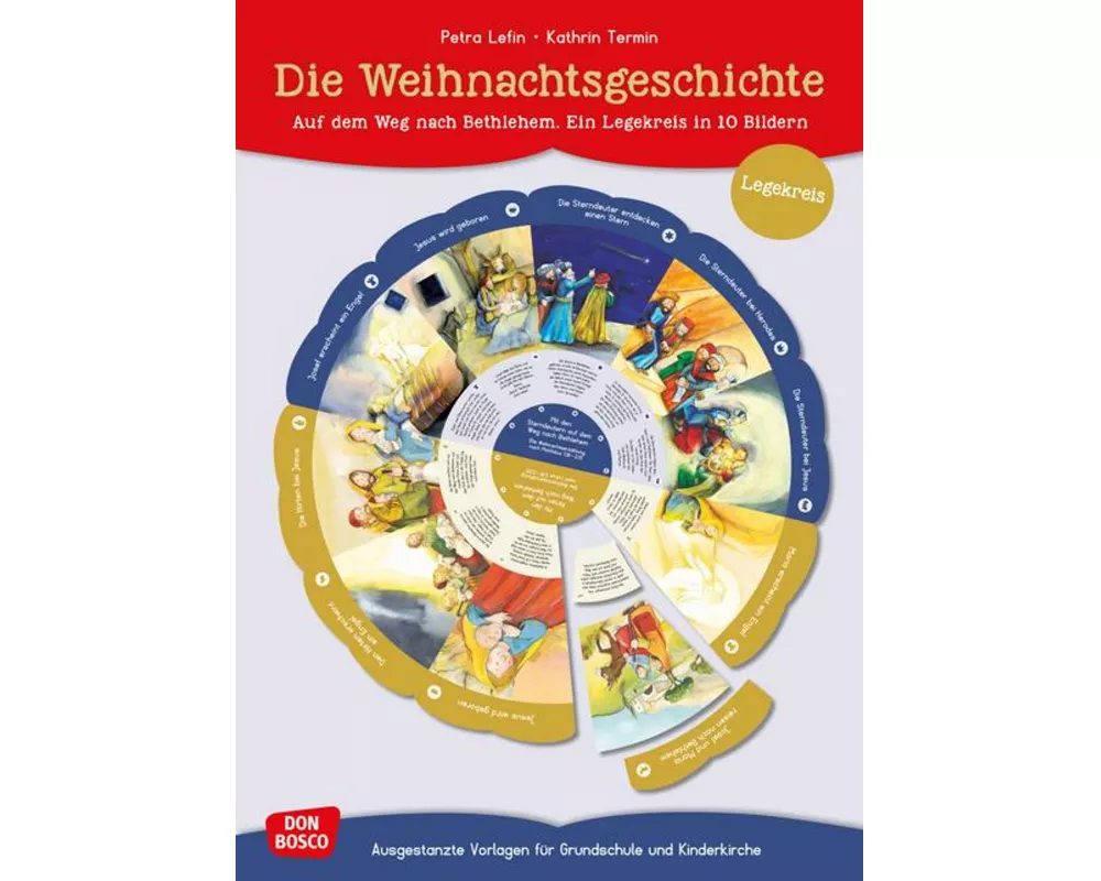 Die Weihnachtsgeschichte. Auf dem Weg nach Bethlehem. Ein Legekreis in 10 Bildern