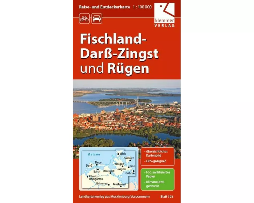 Reise- und Entdeckerkarte Fischland-Darß-Zingst und Rügen