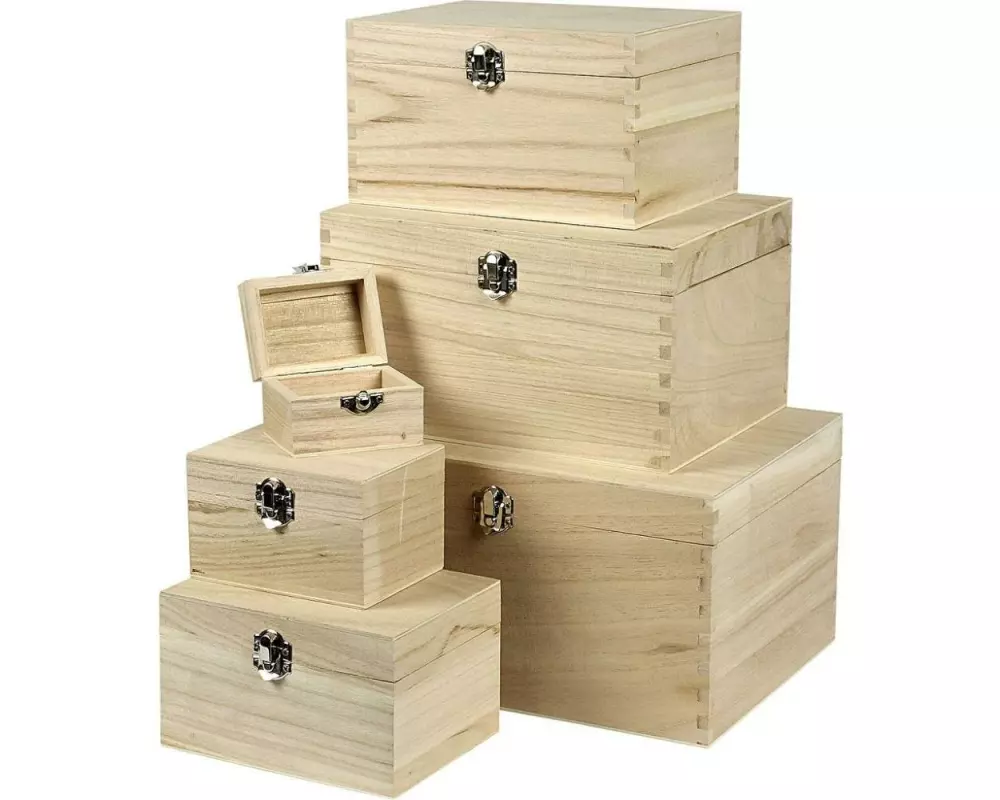 Creativ Company Holzkisten-Set 6 Stück