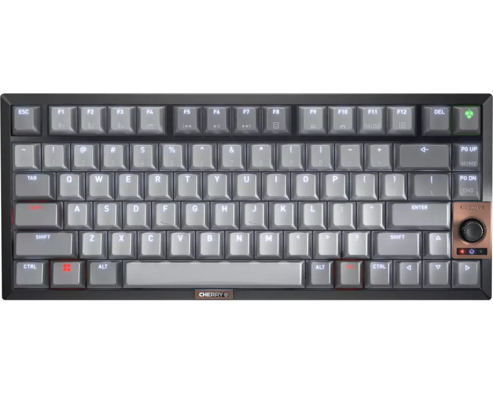 CHERRY KW 300 MX Tastatur Haus USB + Bluetooth QWERTY US Englisch Schwarz, Kupfer, Grau