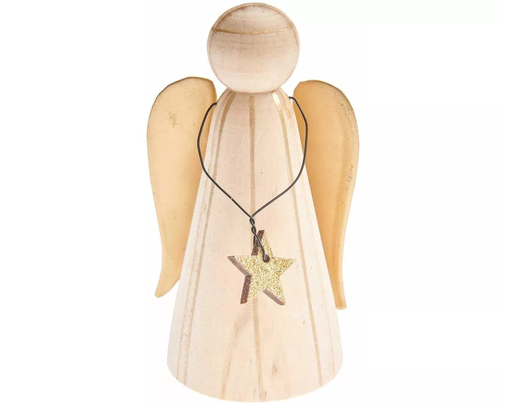Holz-Engel mit Stern 10x5,3x4,4cm FSC 100%