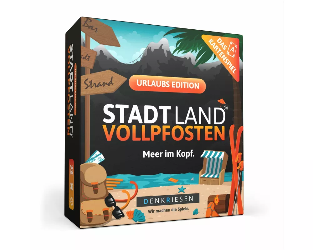 DENKRIESEN - STADT LAND VOLLPFOSTEN - Das Kartenspiel - URLAUBS EDITION - "Meer im Kopf."