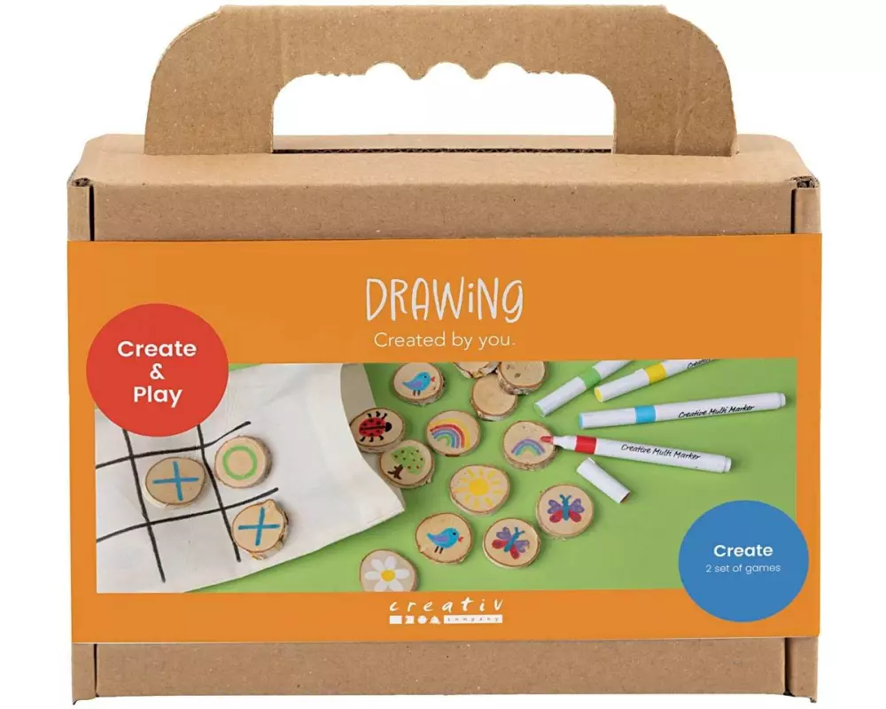 Creativ Company Kreativset Zeichnen, Memory-Spiel und Drei-in-einer-Reihe