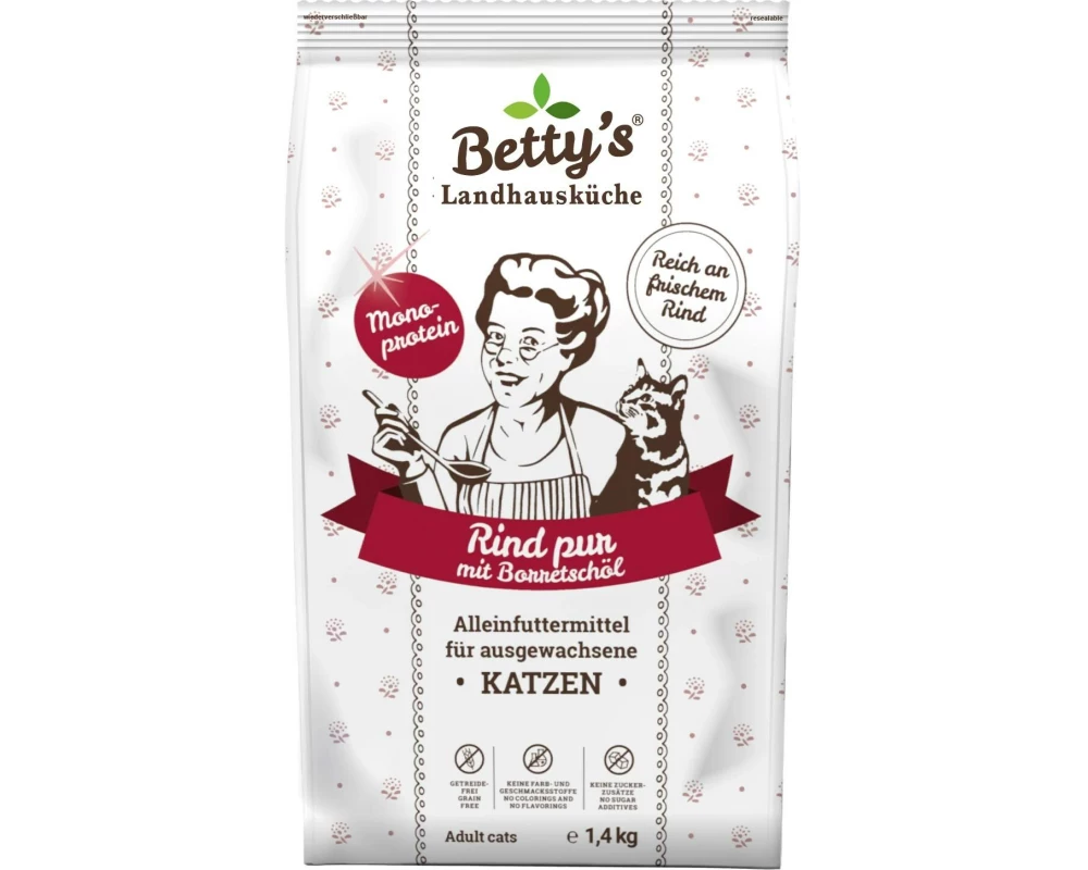 Betty's Landhausküche Cat Rind Pur 1.4 kg