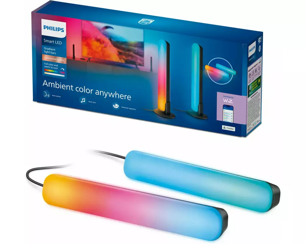 Philips Smart Lighting Tischleuchte Bar 30 cm RGBIC Schwarz