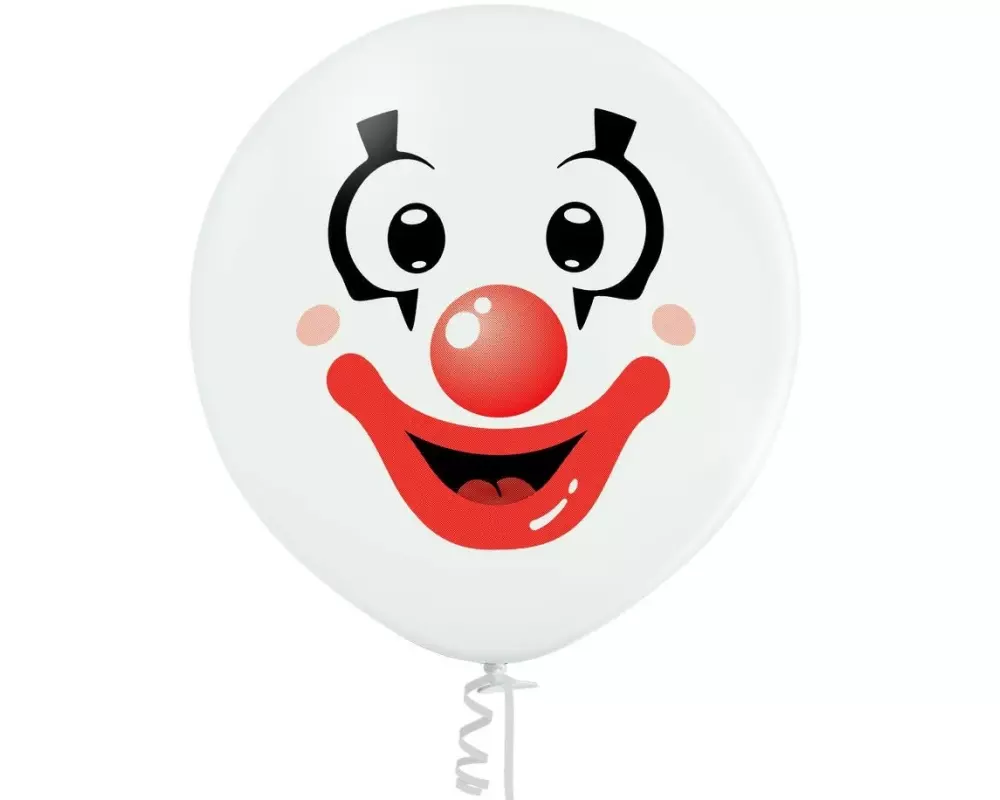 Belbal Luftballon Clown Weiss, Ø 60 cm, 2 Stück
