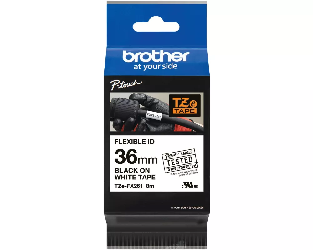 Brother Beschriftungsband TZe-FX261 Schwarz auf Weiss