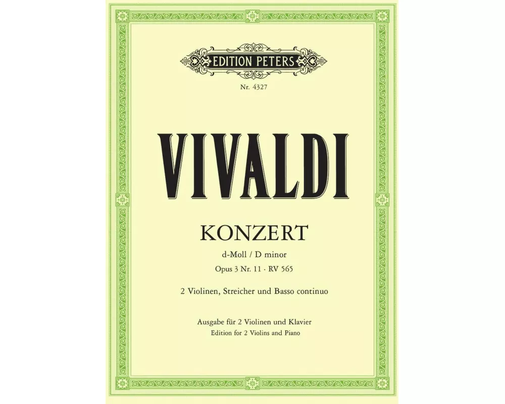 Konzert für 2 Violinen, Streicher und Basso continuo d-moll op. 3 Nr. 11 RV 565