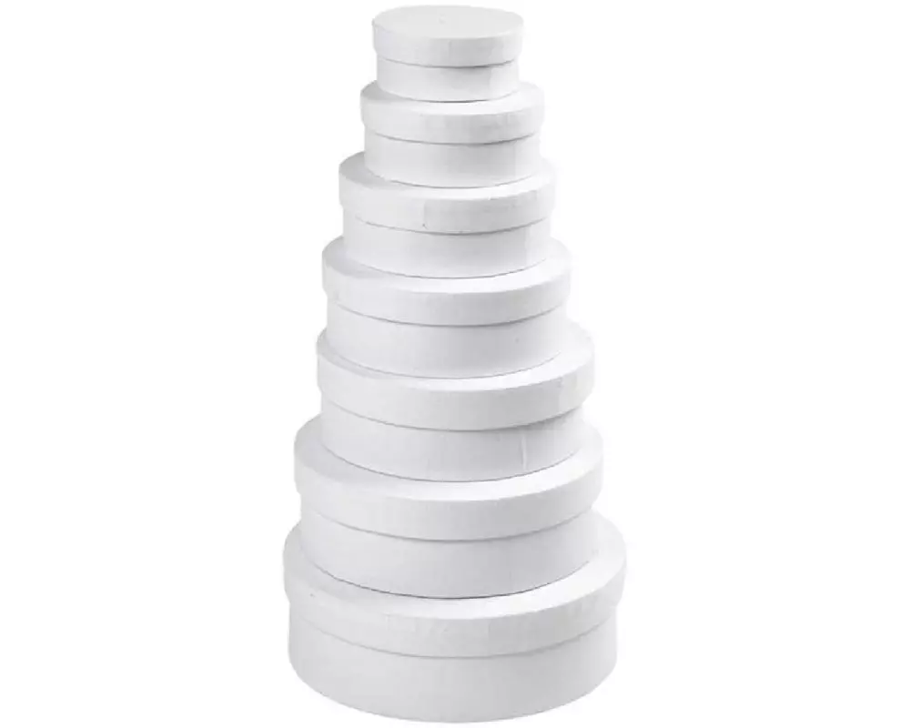 Creativ Company Papp-Schachtel Weiss, 7 Stück