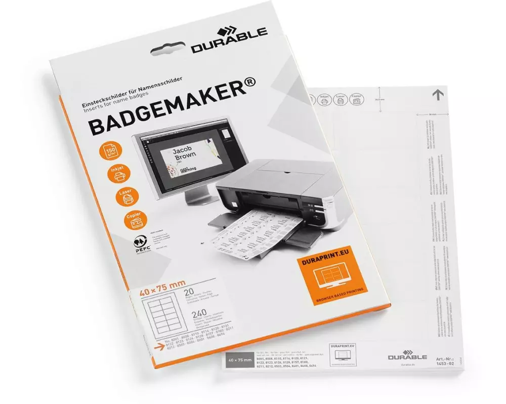 DURABLE Namensetiketten 40 x 75 mm, 240 Stück