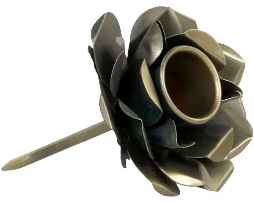 Chic Antique Adventskerzen Halter mit Spiess Ø 6 cm, Eisen, Messing