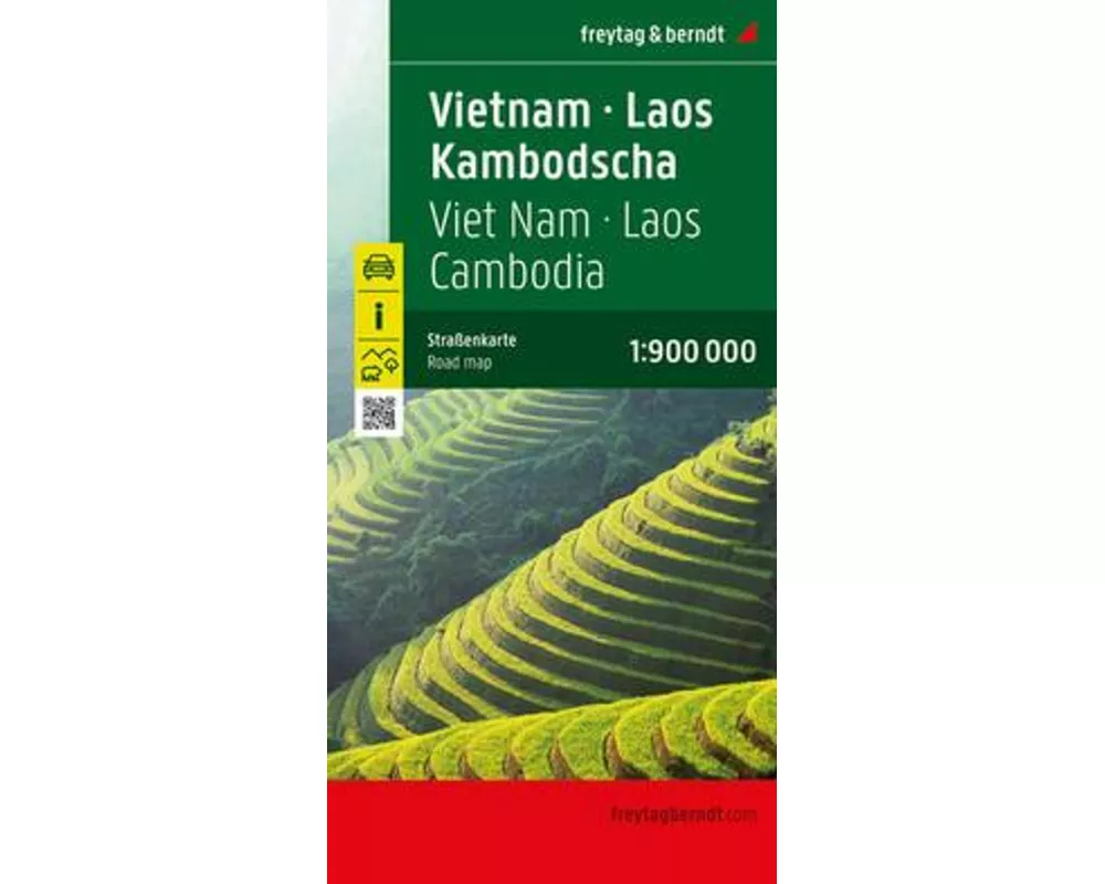 Vietnam - Laos - Kambodscha, Straßenkarte 1:900.000, freytag & berndt