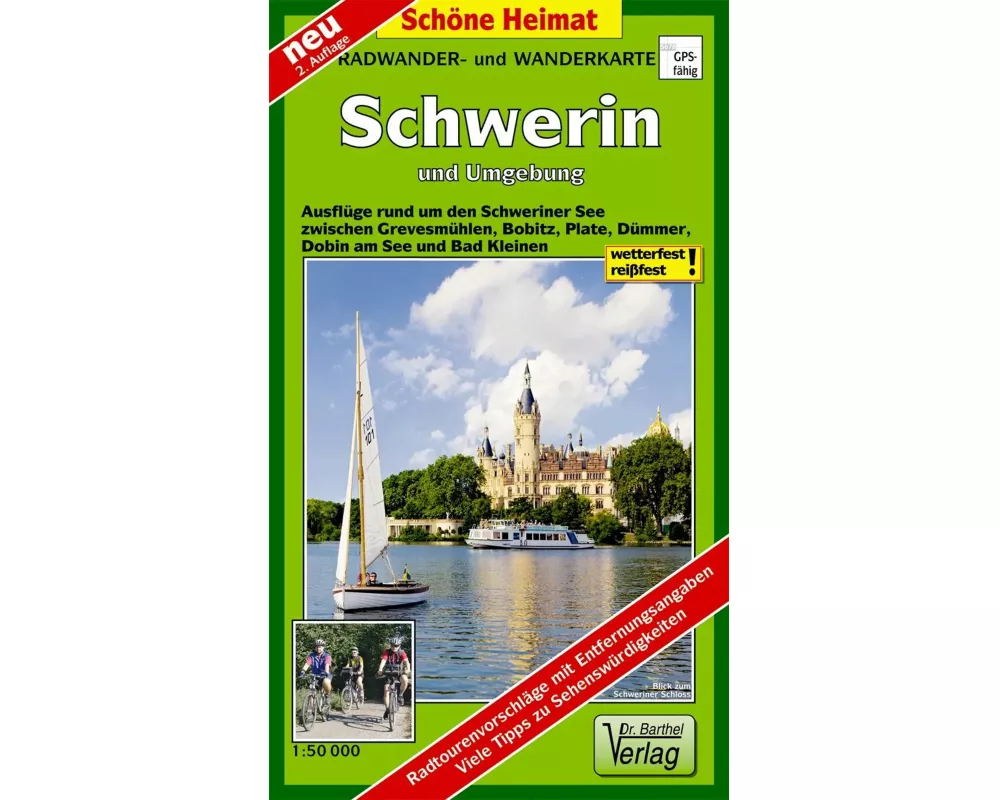 Schwerin und Umgebung Radwander- und Wanderkarte 1 : 50 000