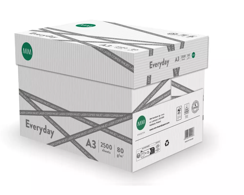 360 Kopierpapier Everyday A3, Weiss, 80 g/m², 1 Palette