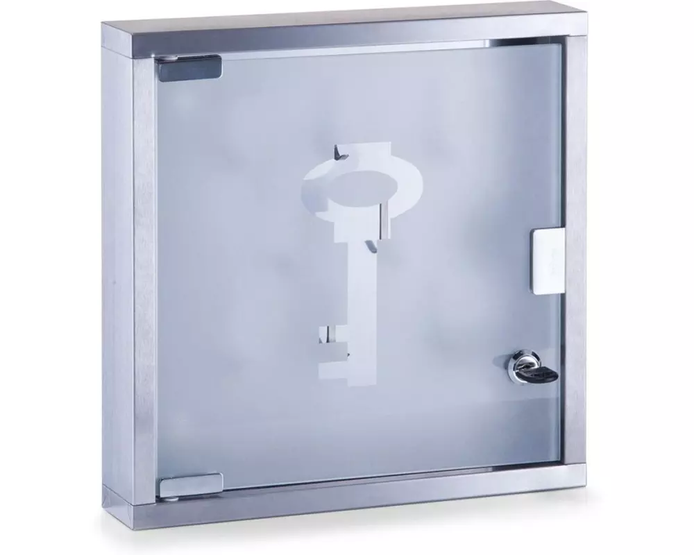 Zeller Present Schlüsselkasten Inox Glas Transparent/Silber