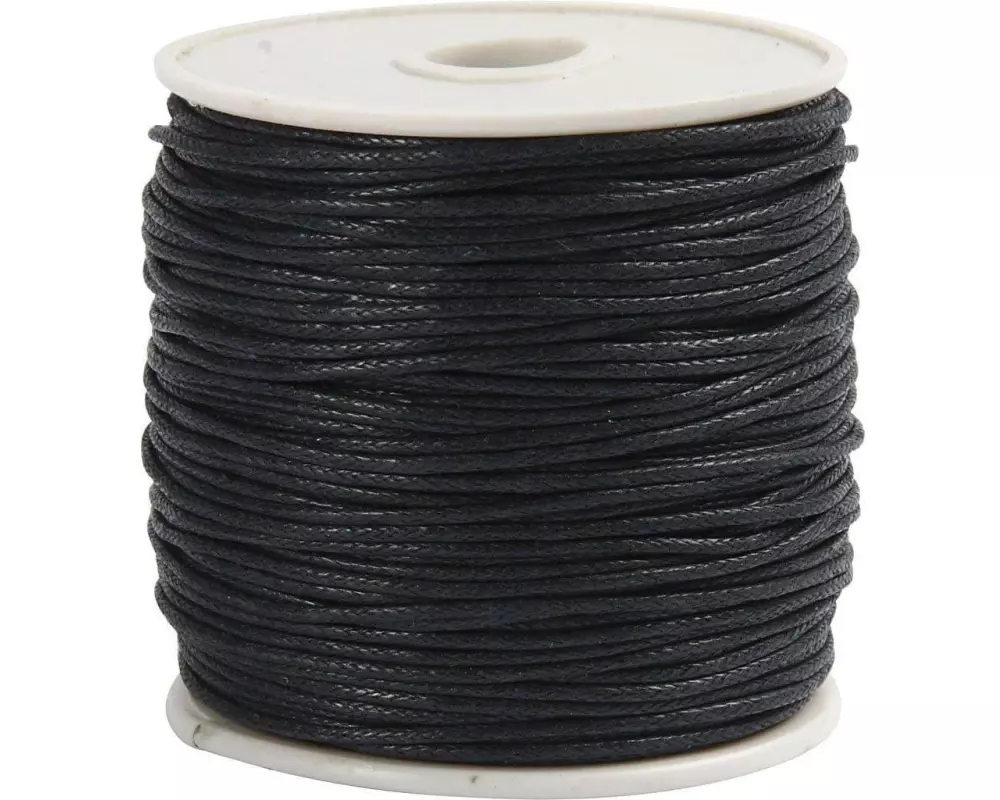 Creativ Company Baumwollband 1 mm, Schwarz, 40 m