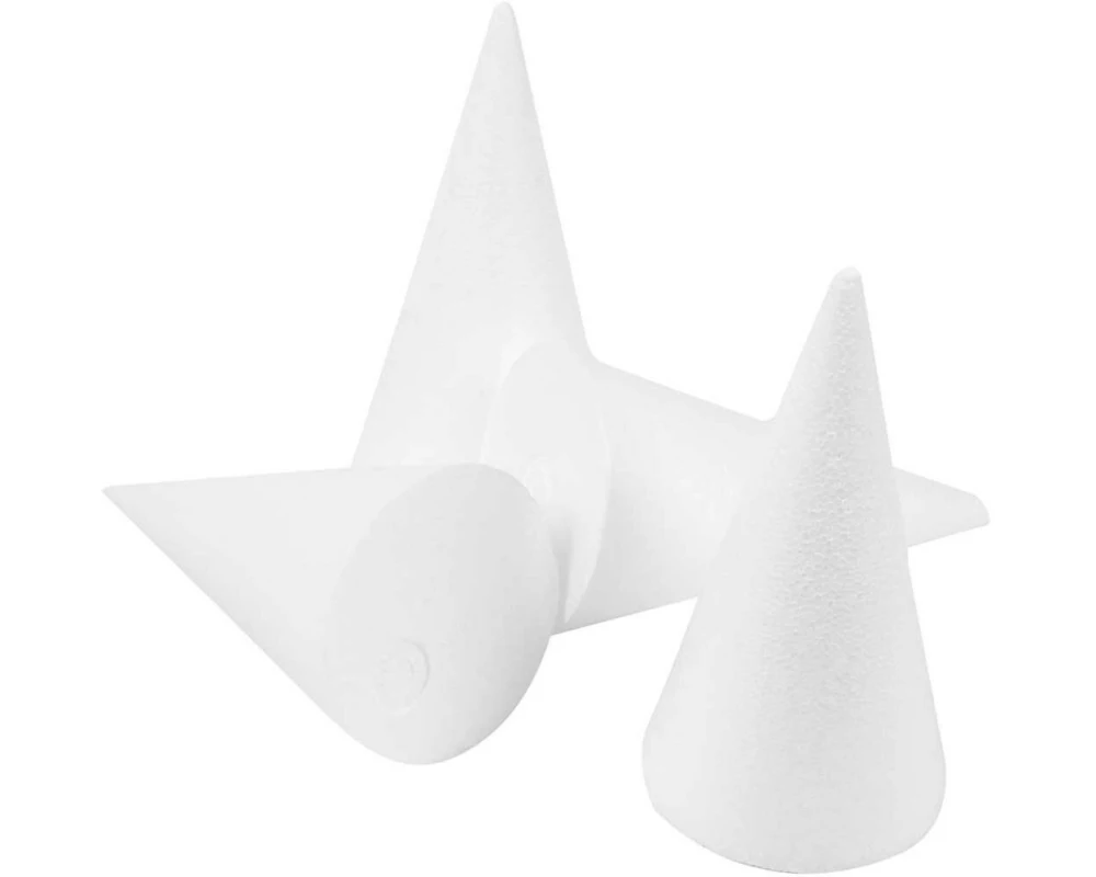 Creativ Company Styropor-Kegel 25 Stück, Weiss