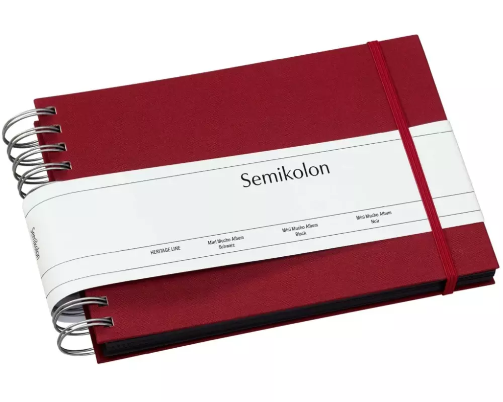 Semikolon Fotoalbum Mini Mucho Bordeaux. Schwarze Seiten