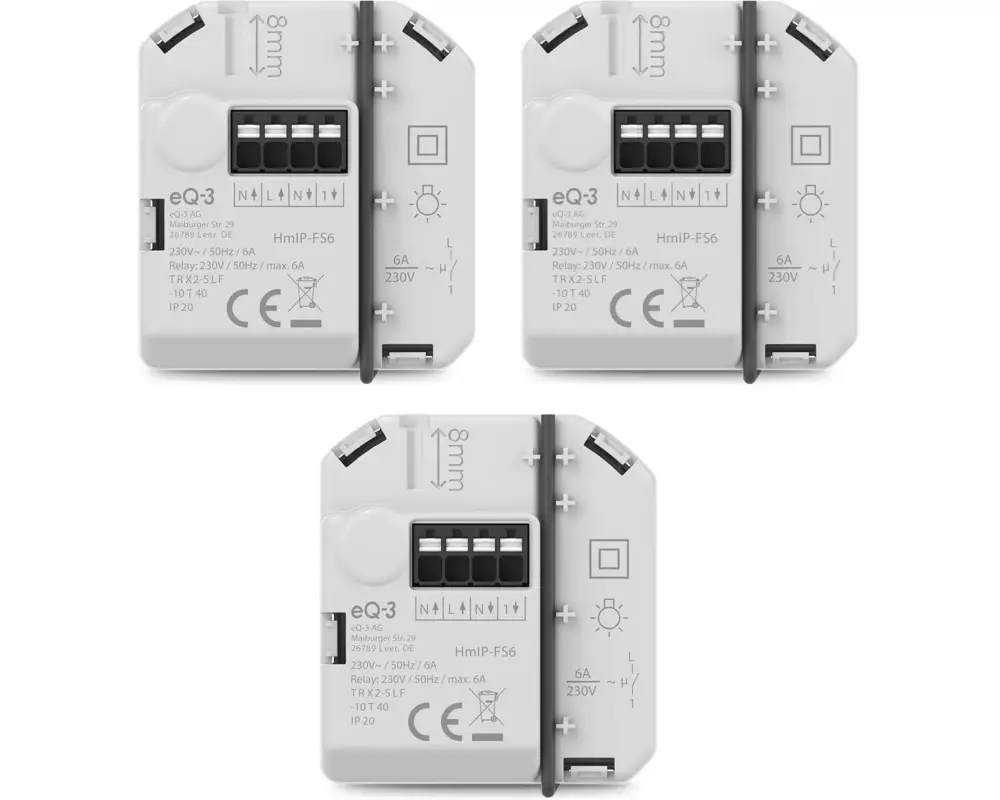 Homematic IP IP Schaltaktor (6 A) Kit 3 Stk.