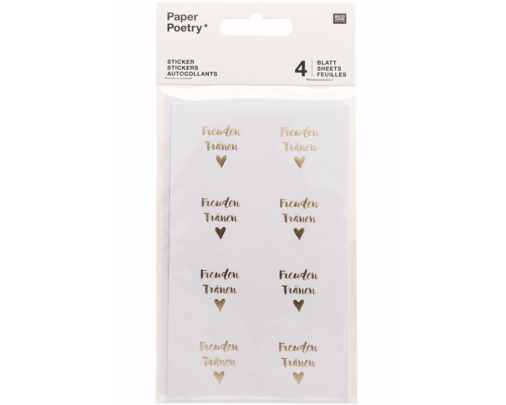 RICO DESIGN Sticker Freudentränen 99001.22.11 weiss 32 Stück