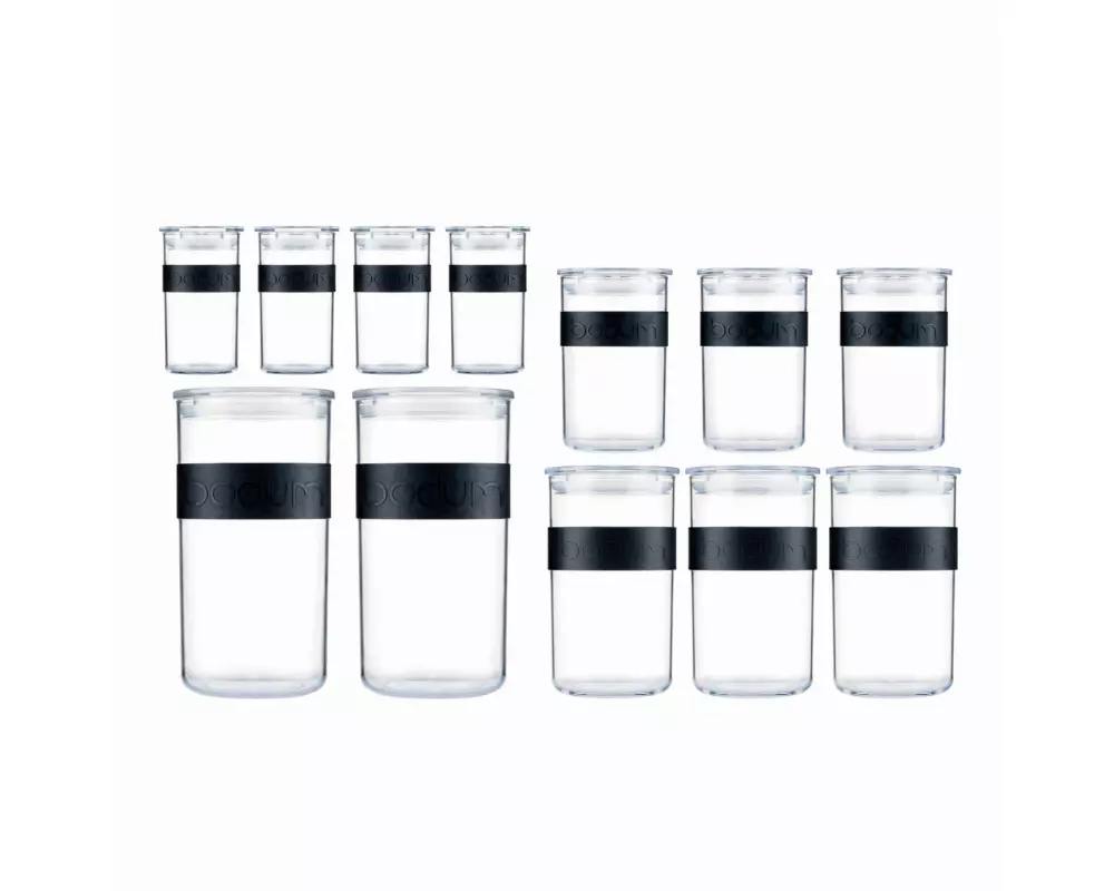 Bodum Vorratsglas Presso 12 Stück, 0.25 l/0.6 l/1 l/2 l,