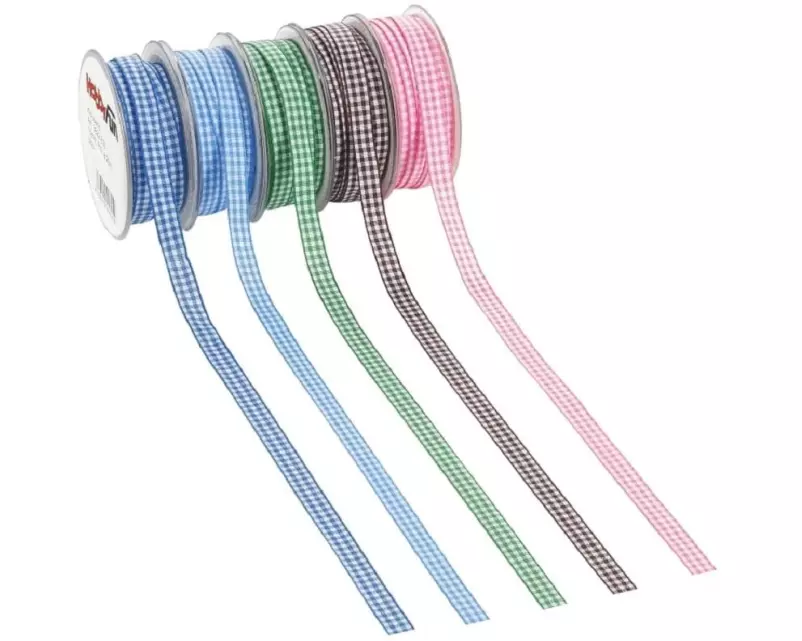 HobbyFun Textilband Karoband Braun