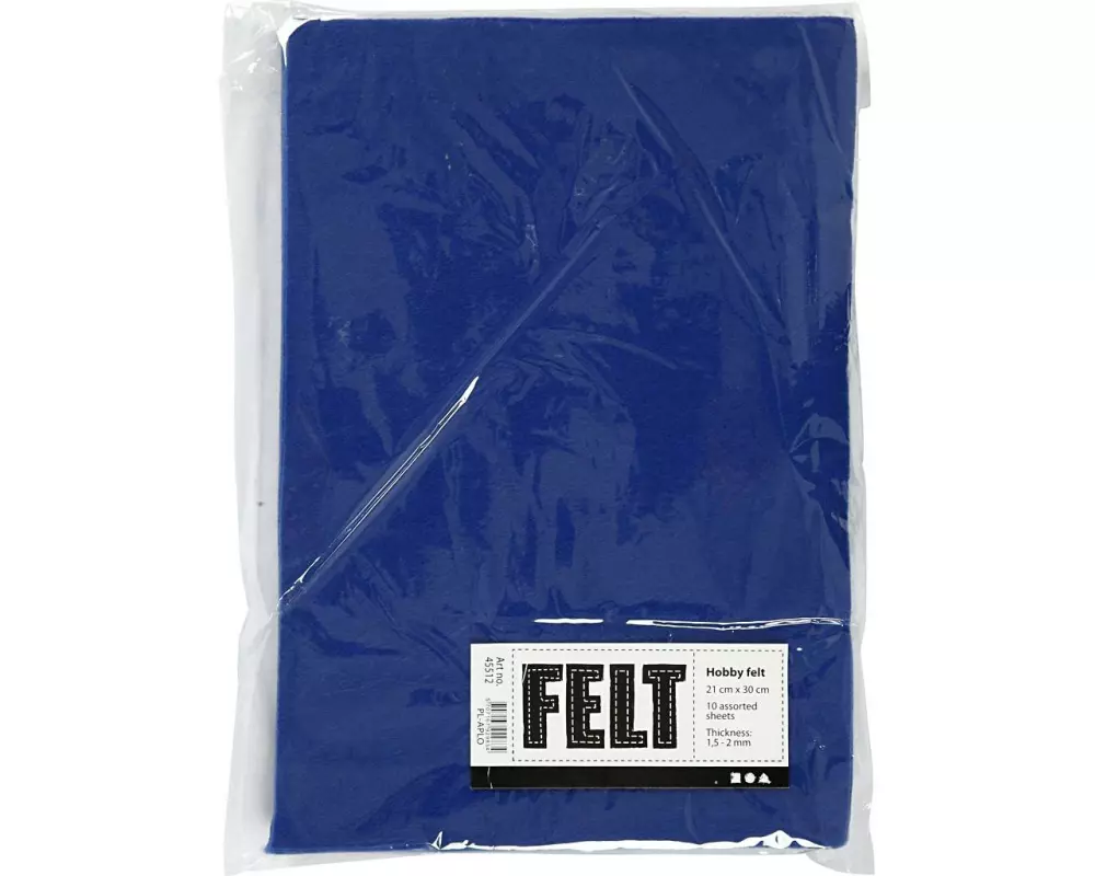 Creativ Company Bastelfilz 1.5 - 2 mm, A4, 10 Blatt, Blau