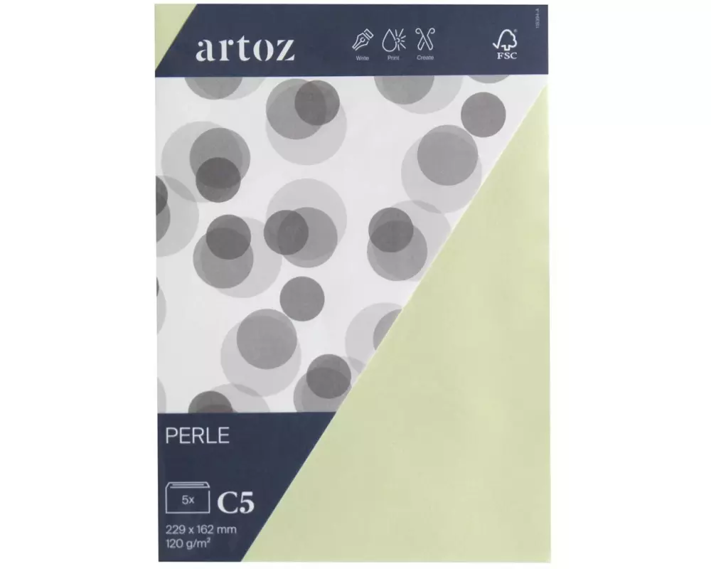 Artoz Couvert Perle C5, 5 Stück, Icegreen