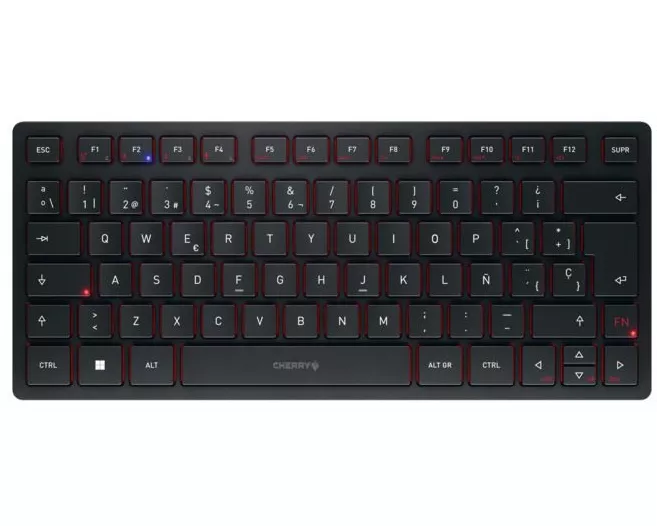 CHERRY KW 9200 MINI Tastatur Universal USB + RF Wireless + Bluetooth QWERTY Spanisch Schwarz