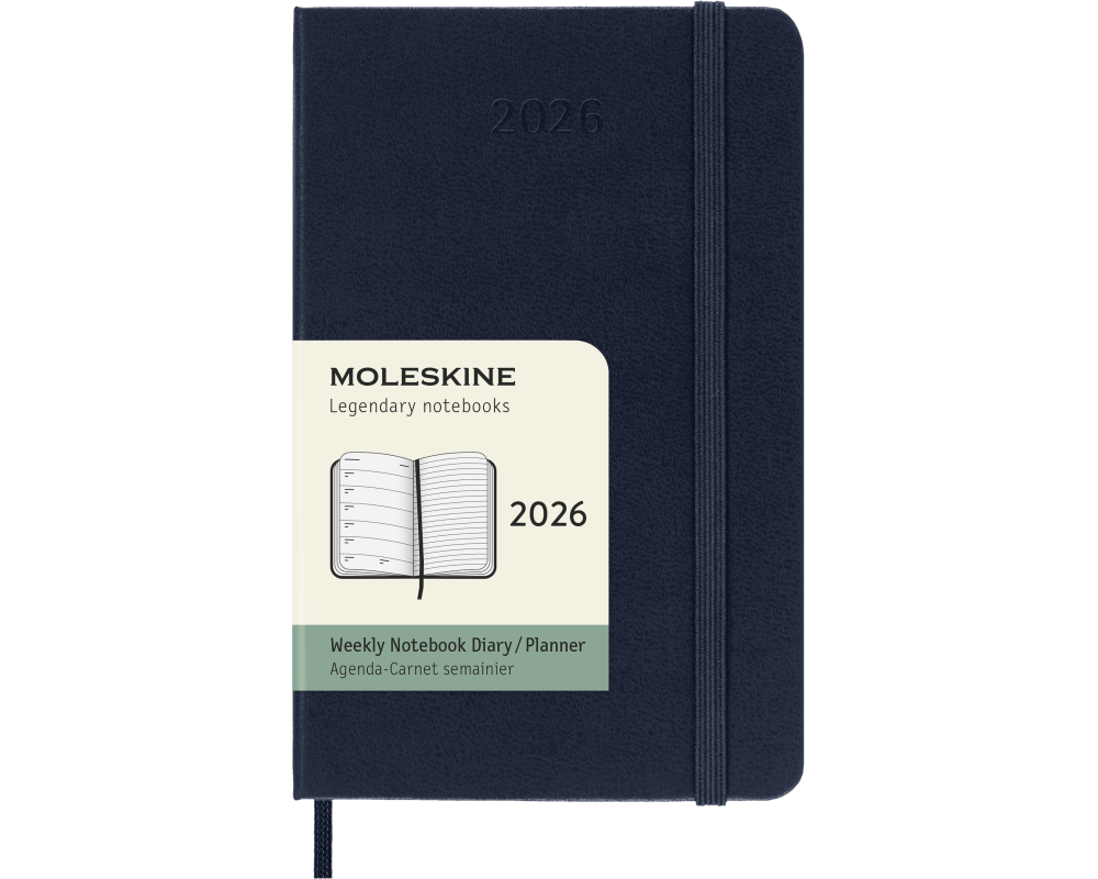 MOLESKINE Agenda Classic Pocket 2026 DHB2012WN2Y26 1W/1S saphir HC 9x14cm