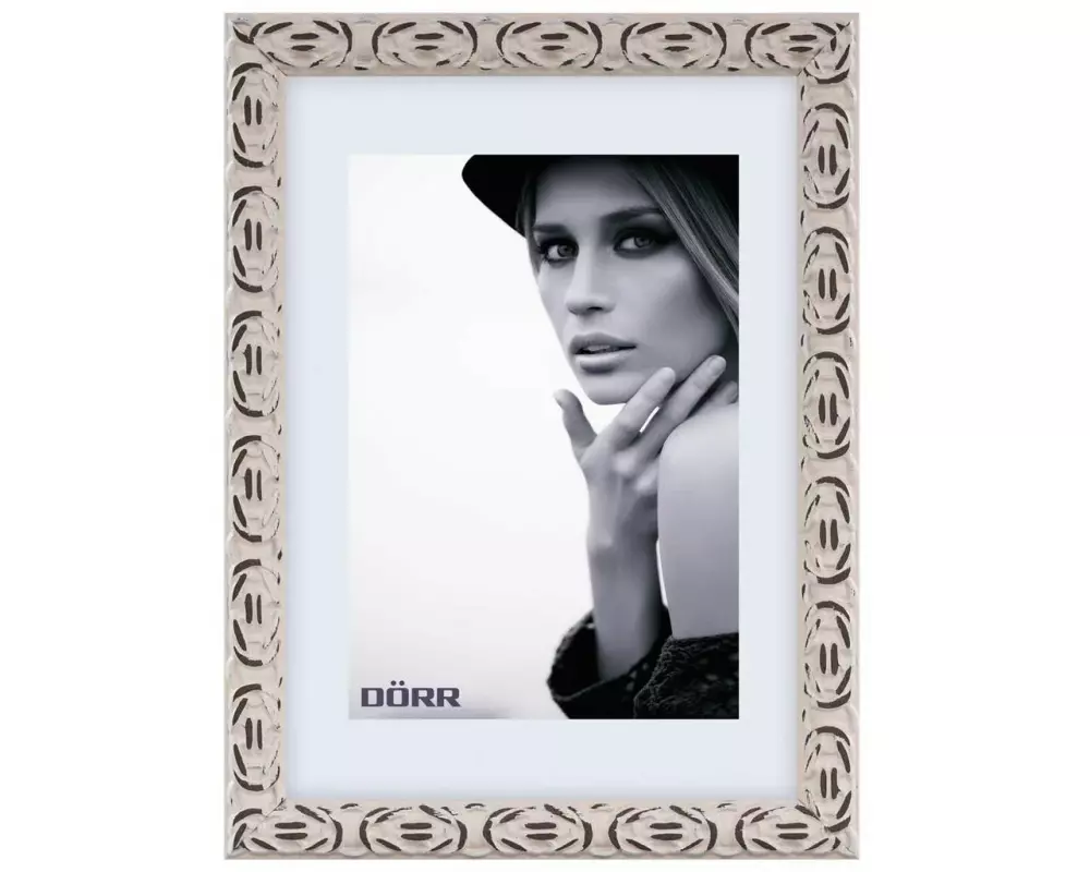 Dörr Bilderrahmen Ornament Weiss, 15 x 20 cm